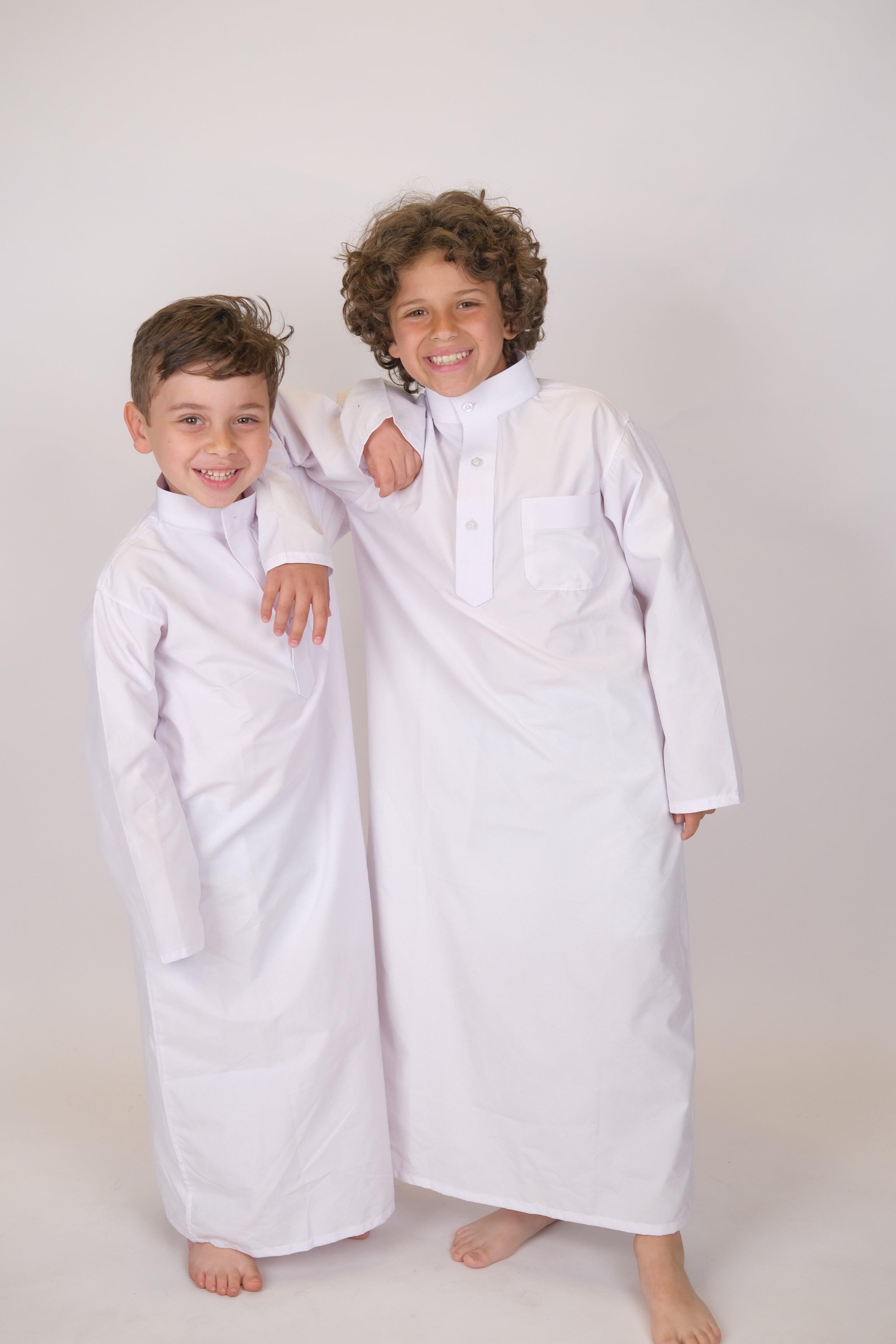 Long-Sleeved White Jilbab - Ourkids - Al-Tabarak