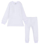 Long-Sleeved White Thermal Underwear Set - Ourkids - Ourkids