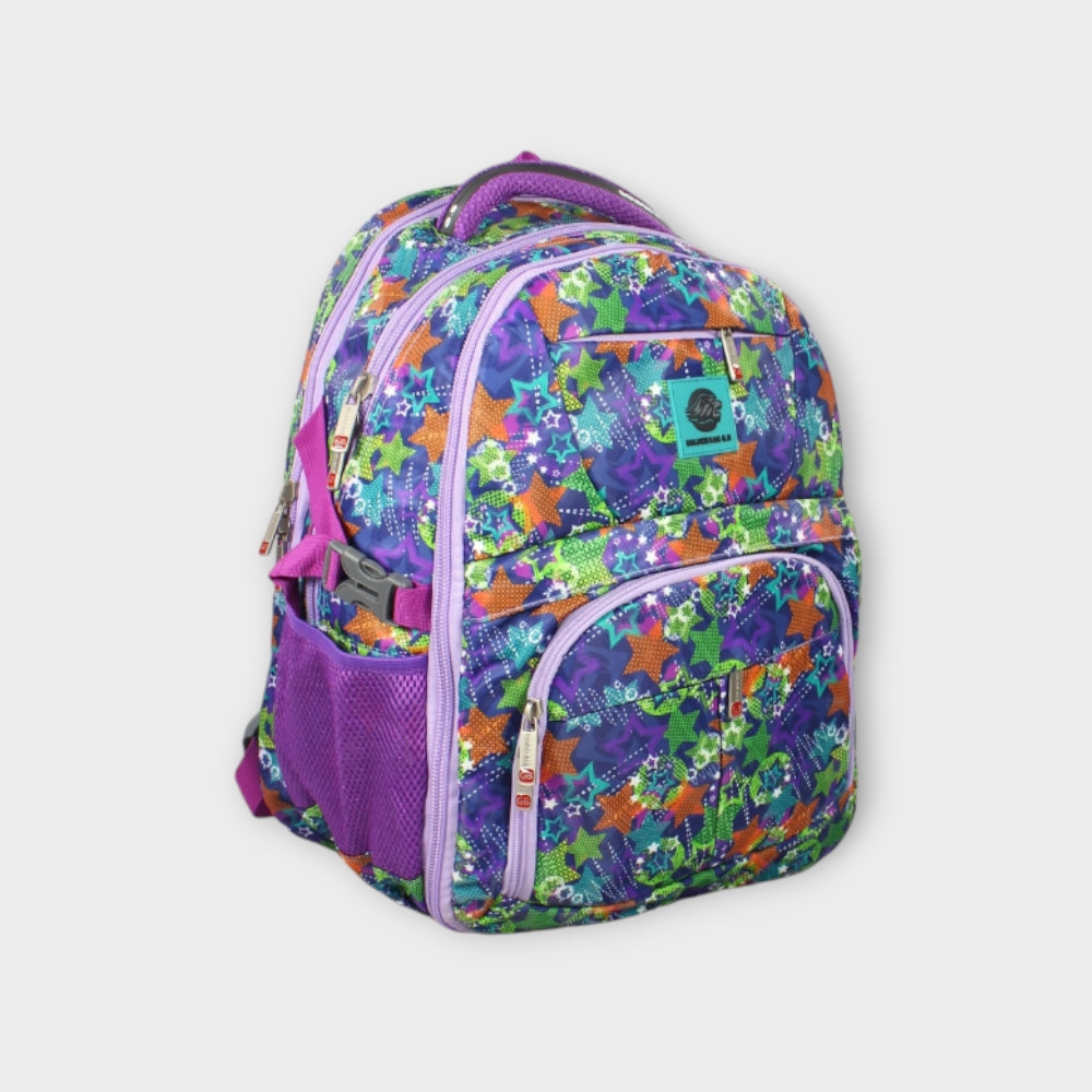 Lots Of Stars Purple 20 Inches Backpack - Ourkids - Golden Bag