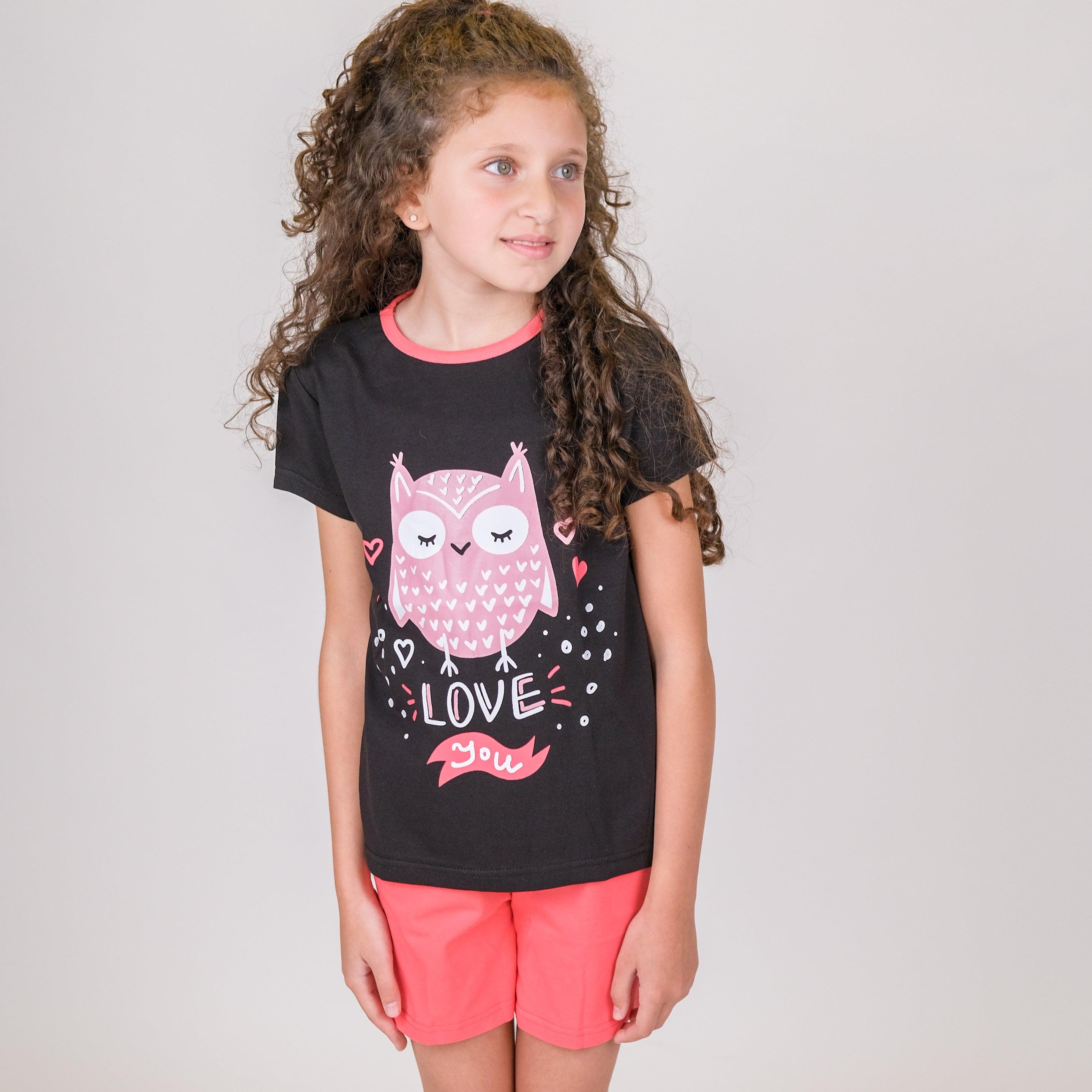 Lovely Owl Short-Sleeved Pajama - Ourkids - Ourkids