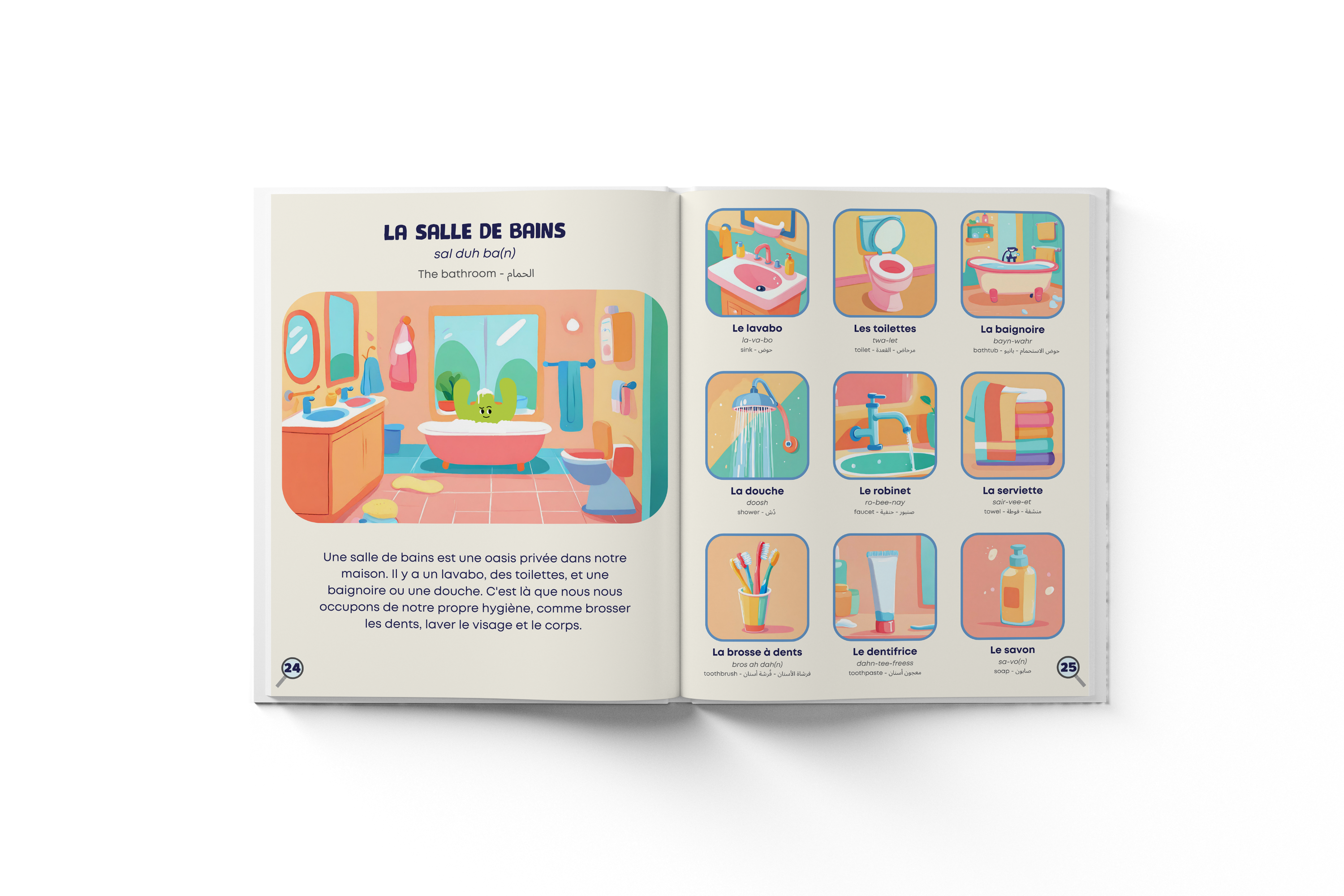 Ma Maison Picture Dictionary | French + AR & EN - Ourkids - Lanalou