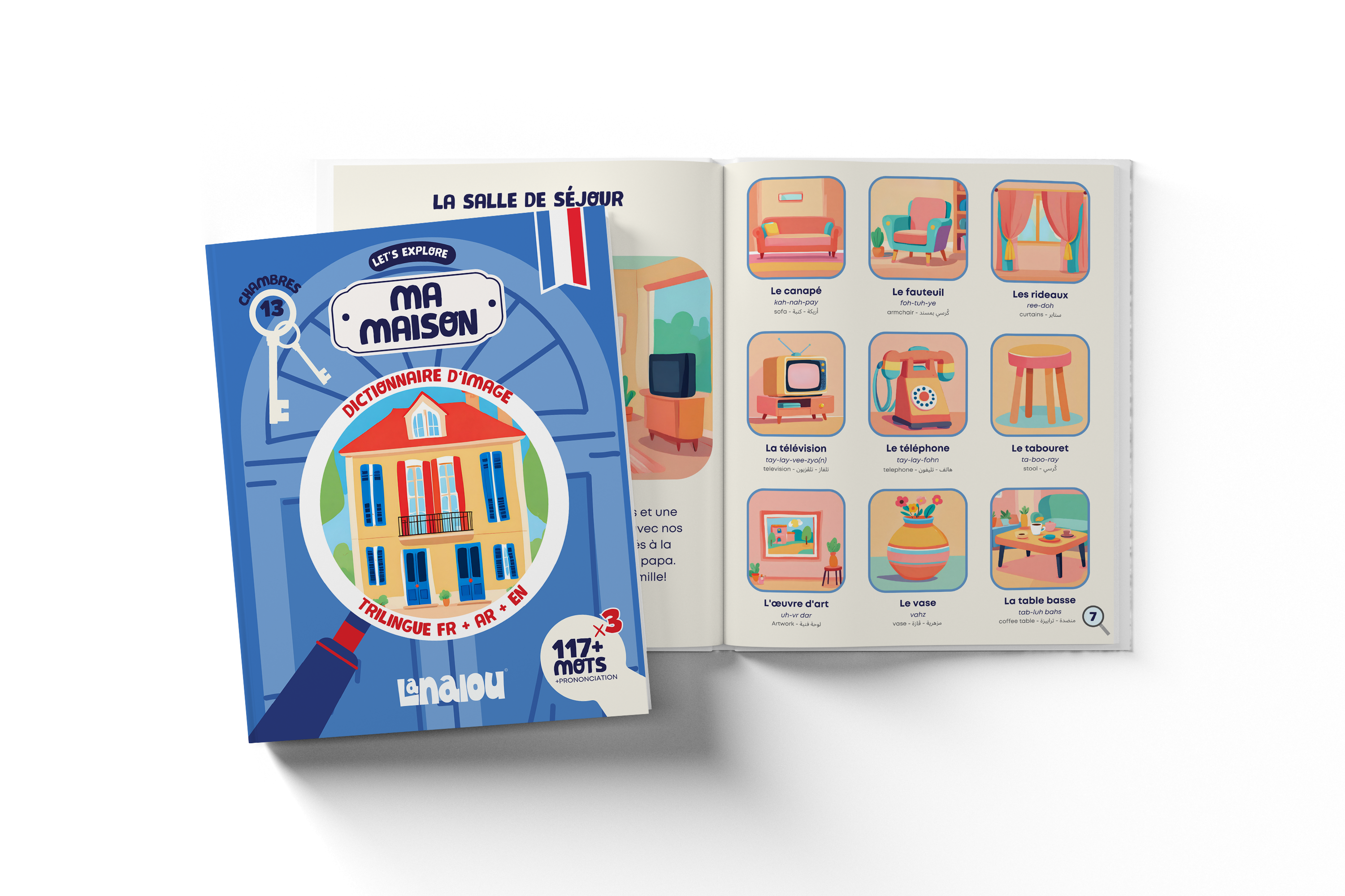 Ma Maison Picture Dictionary | French + AR & EN - Ourkids - Lanalou