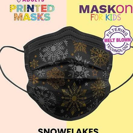 Maskon Adults Printed Snowflakes Pattern 50 Pieces - Ourkids - MaskOn