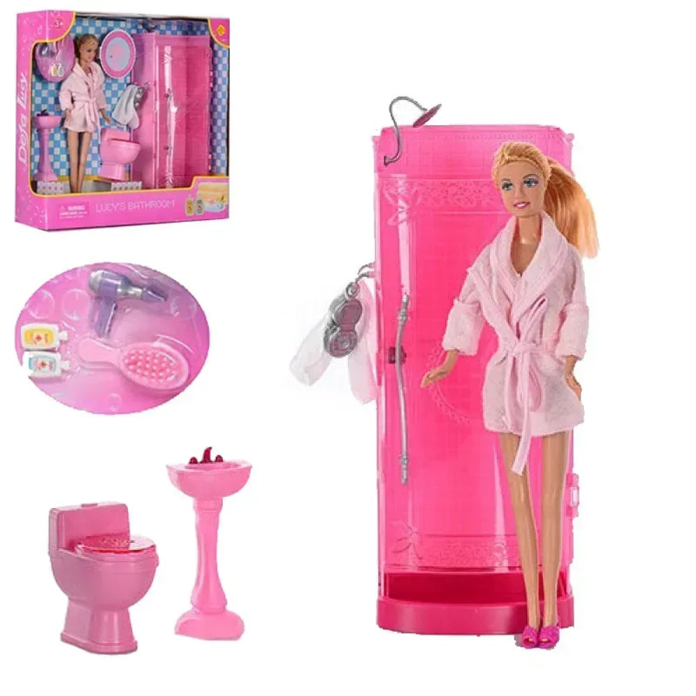 Doll with Shower Bath Set – Pink - Toys - OKO