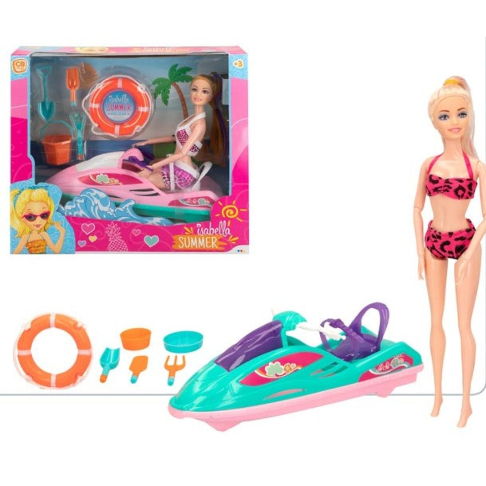 Fashion Doll with Beach Motorcycle – Turquoise - Toys - OKO