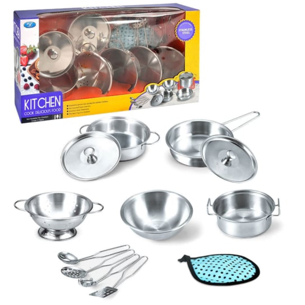 Children's Stainless Steel Kitchen Cookware Set - Toys - OKO