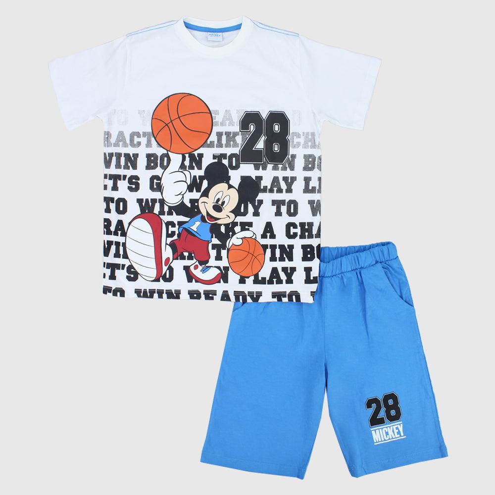 Mickey Mouse Playing Basketball Short-Sleeved Pajama - Ourkids - Morenella