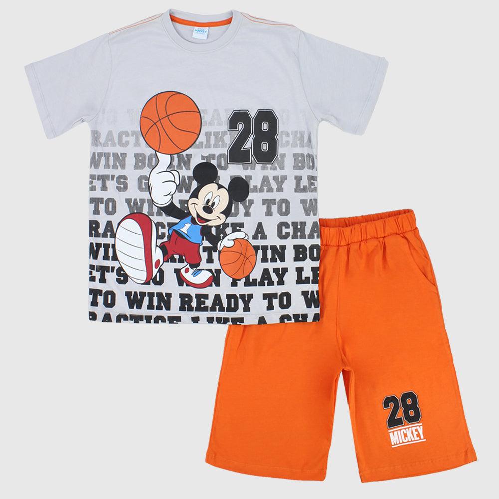 Mickey Mouse Playing Basketball Short-Sleeved Pajama - Ourkids - Morenella