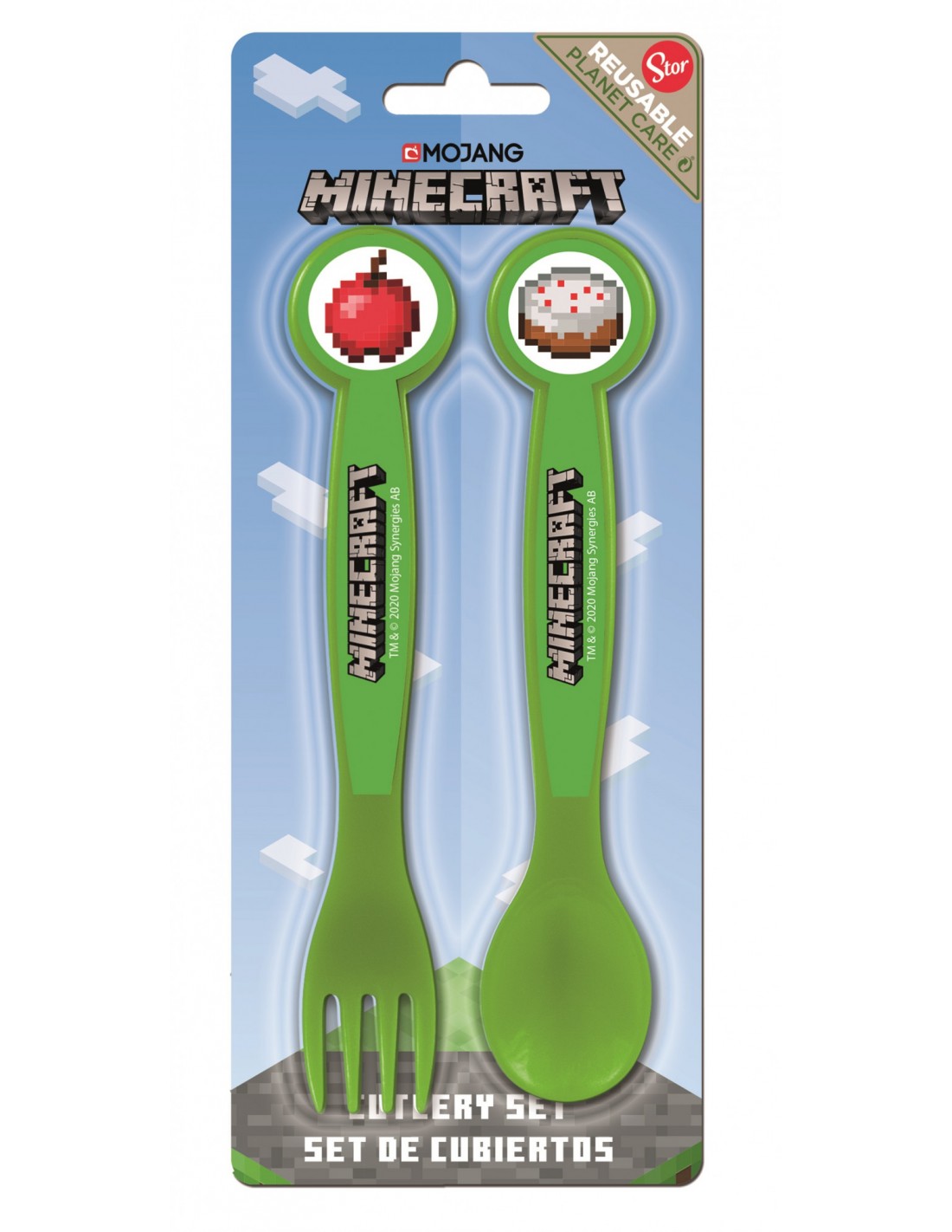 Minecraft Children's Cutlery Spoon Fork Set - Ourkids - Stor