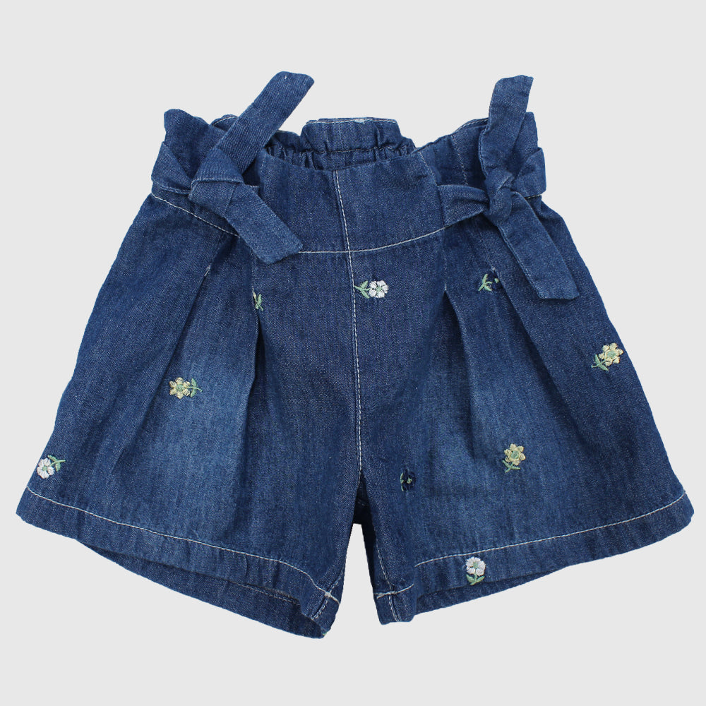 Mini Flowers Jean Shorts - Ourkids - Quokka