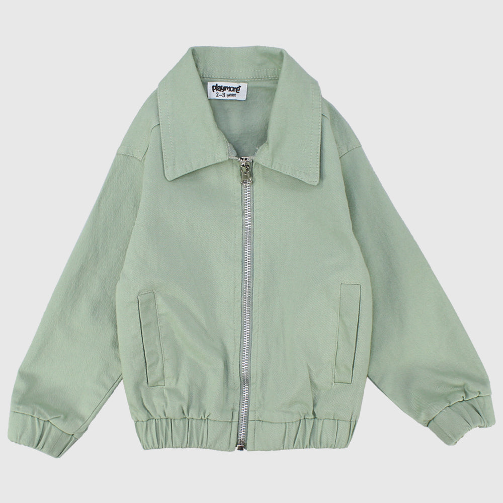 Mint Green Long-Sleeved Jacket - Ourkids - Playmore