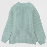 Mint Green Long-Sleeved Knit Jacket - Ourkids - Playmore