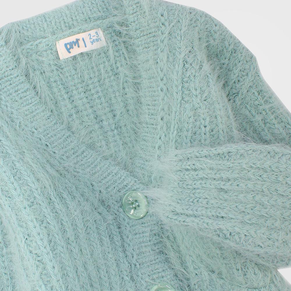 Mint Green Long-Sleeved Knit Jacket - Ourkids - Playmore