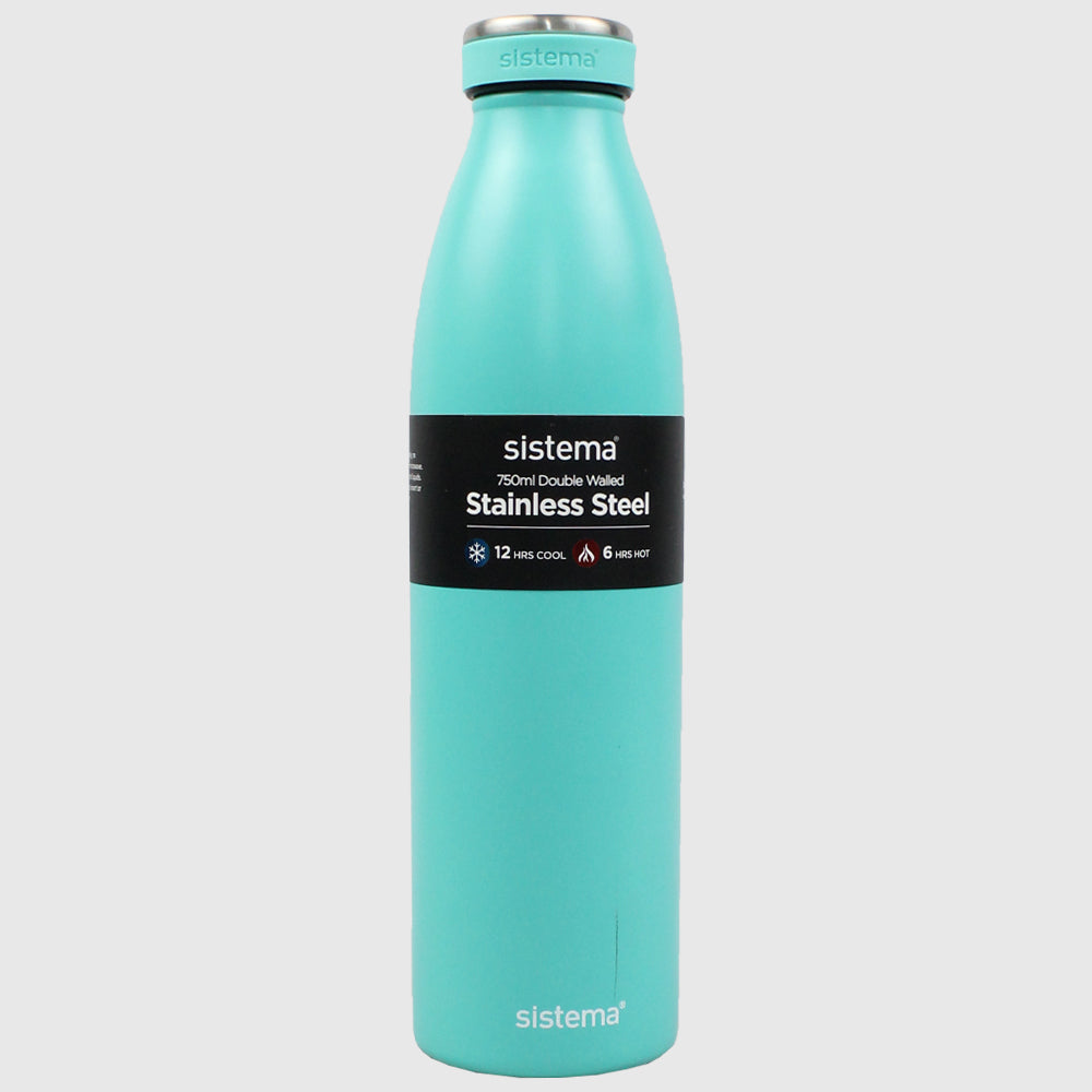 MINTY TEAL SISTEMA HYDRATION 750ML STAINLESS STEEL BOTTLE - Ourkids - Sistema