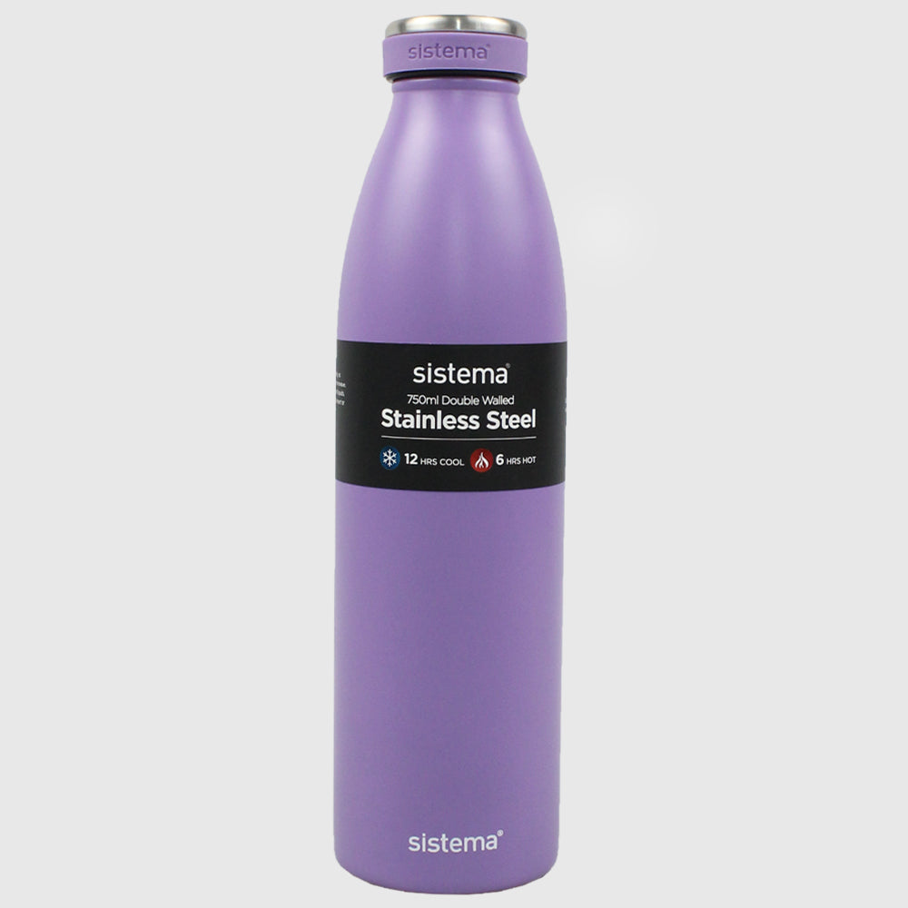 MISTY PURPLE SISTEMA HYDRATION 750ML STAINLESS STEEL BOTTLE - Ourkids - Sistema