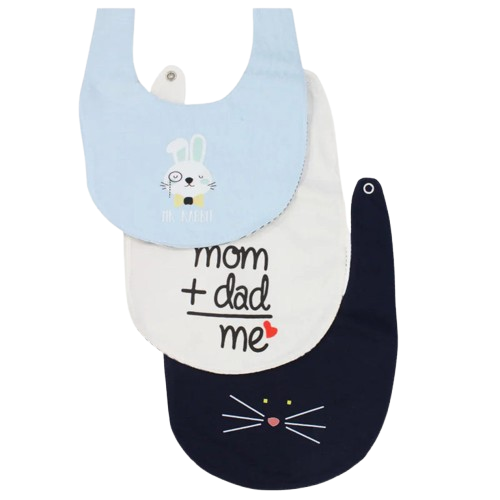 BABY Boys Cotton Bib Set – Mr. Rabbit (Pack of 3)