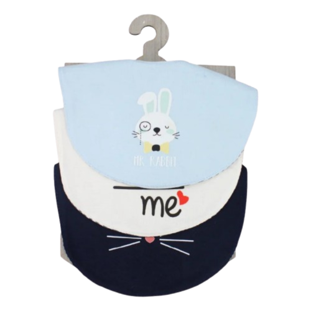 BABY Boys Cotton Bib Set – Mr. Rabbit (Pack of 3)