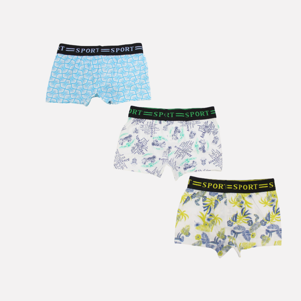 Multicolored Boxer Shorts (Pack Of 3) - Ourkids - Papillion