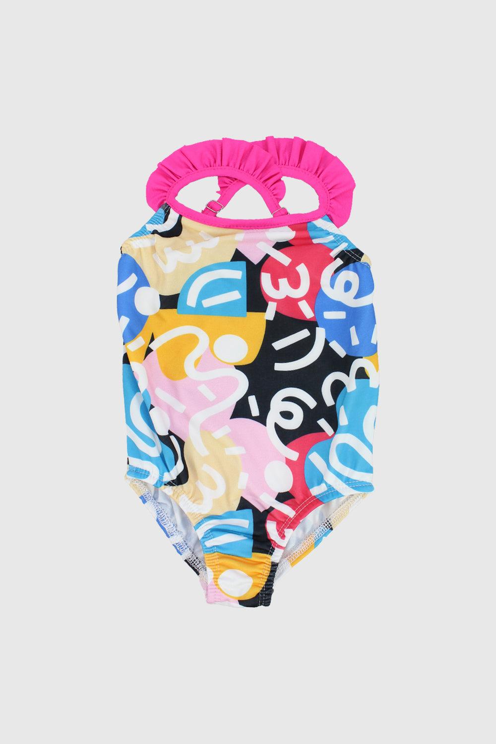 Multicolored Doodles Swim Suit - Ourkids - Playmore