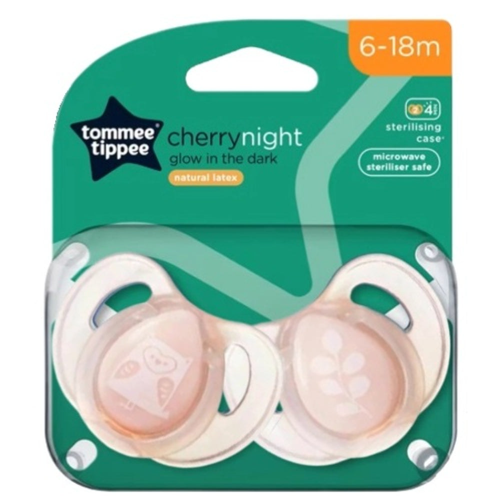 Pack of 2 - Tommee Tippee Orthodontic Pacifier & Holder Set – 6-18M