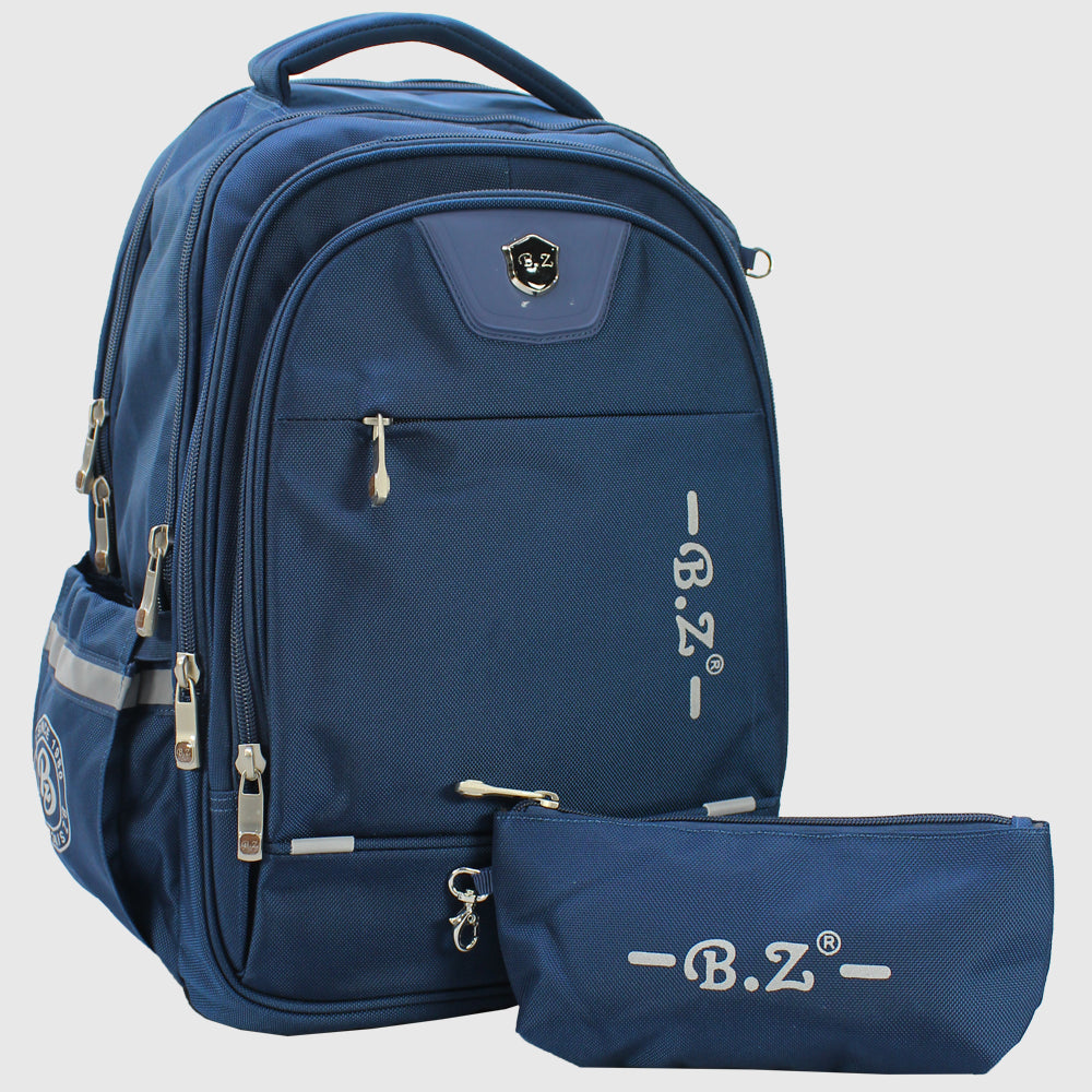 Navy 18 Inches Backpack + Pencil Case - Ourkids - B.Z.