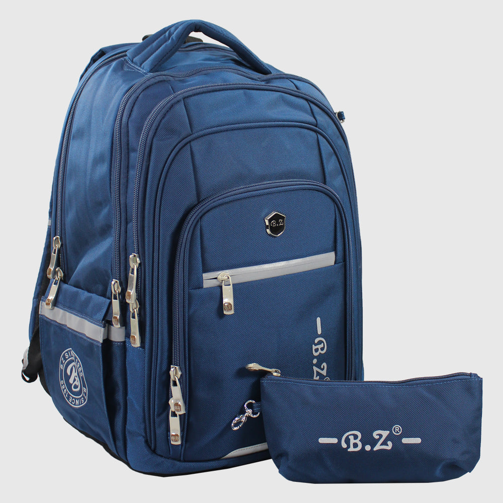 Navy 20 Inches Backpack + Pencil Case - Ourkids - B.Z.