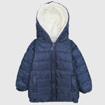 Navy Blue Unisex Long-Sleeved Waterproof Hooded Jacket - Ourkids - Ourkids