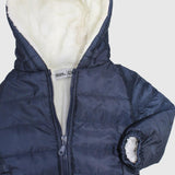 Navy Blue Unisex Long-Sleeved Waterproof Hooded Jacket - Ourkids - Ourkids