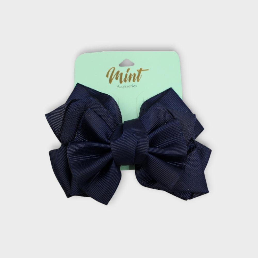 Navy Bow Hair Pin - Ourkids - MINT