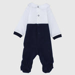 Navy Long-Sleeved Baby Footie - Ourkids - Pompelo