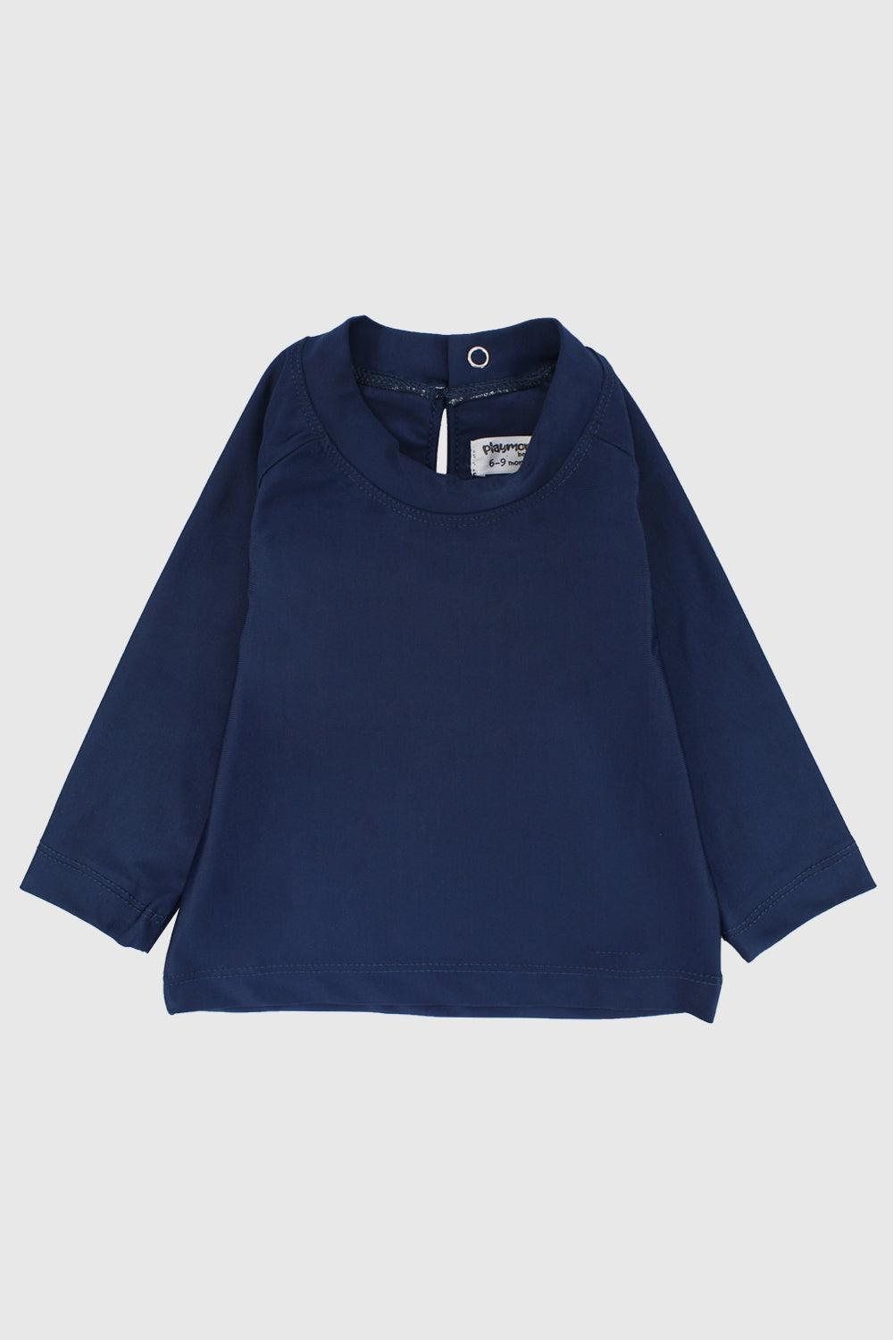 Navy Long-Sleeved Rash Guard - Ourkids - Playmore