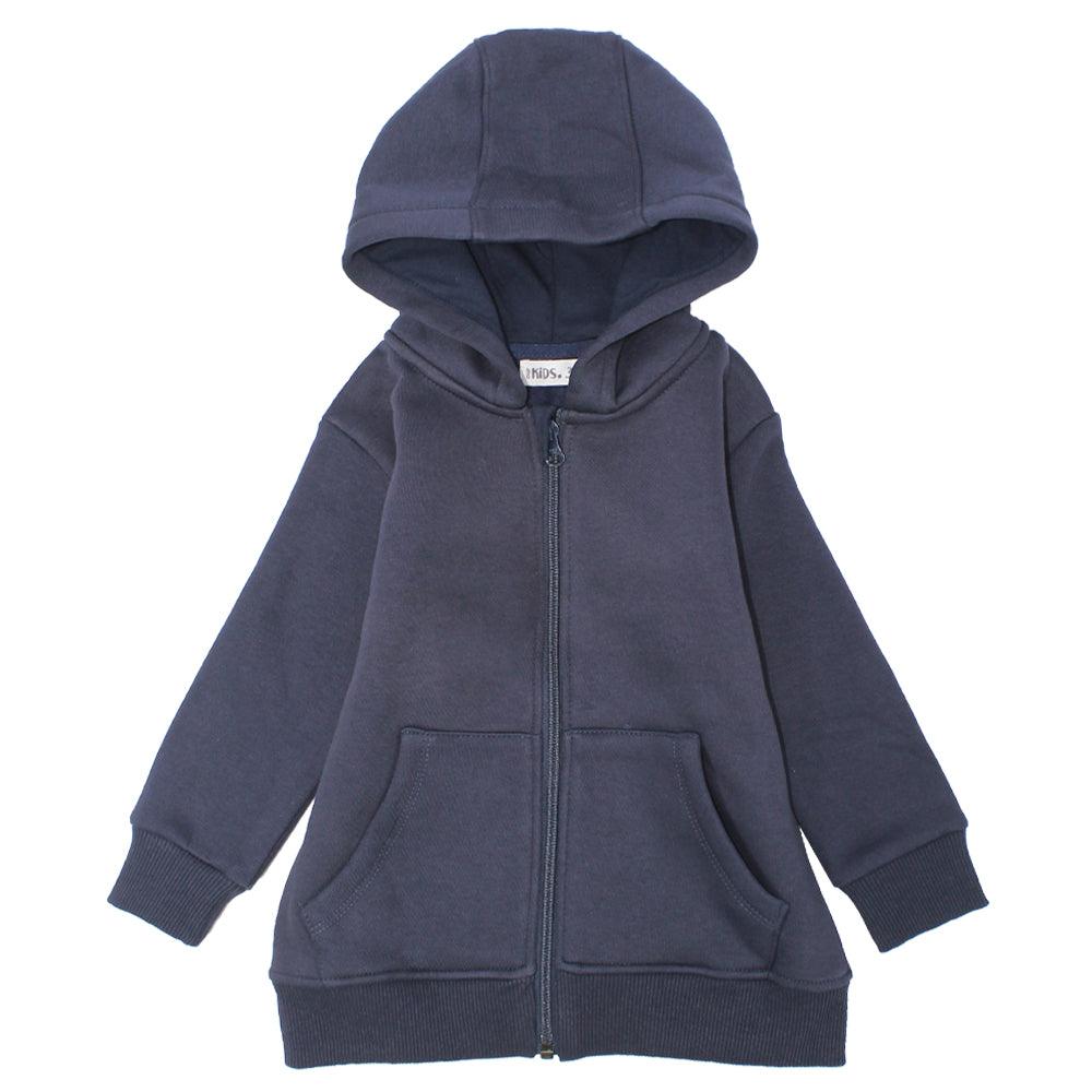 Navy Long-Sleeved Zip-Up Hoodie - Ourkids - Ourkids