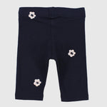 Navy Pantacourt Leggings With Little Flowers - Ourkids - Ourkids