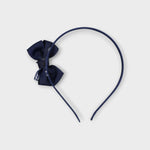 Navy Plastic Hair Band With A Navy Bow - Ourkids - TWK