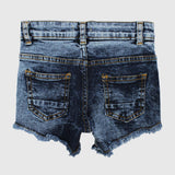 Navy Ripped Jean Shorts - Ourkids - Playmore