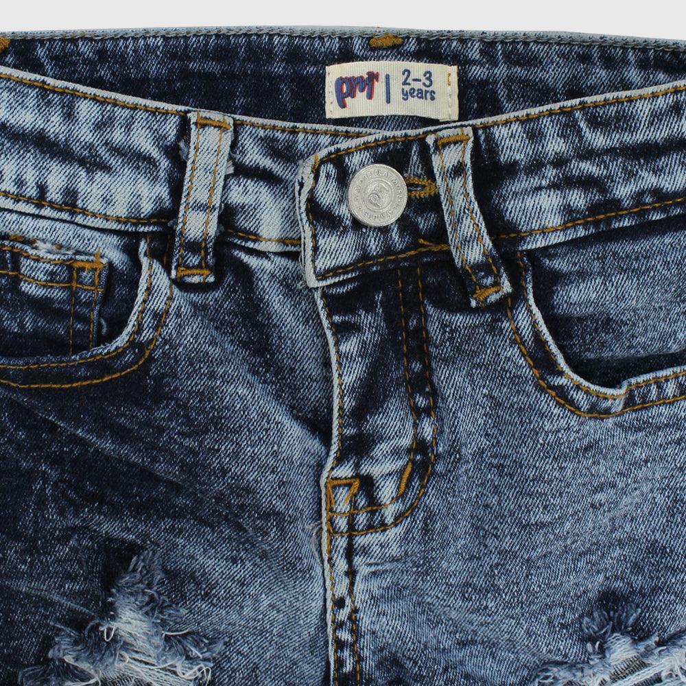 Navy Ripped Jean Shorts - Ourkids - Playmore