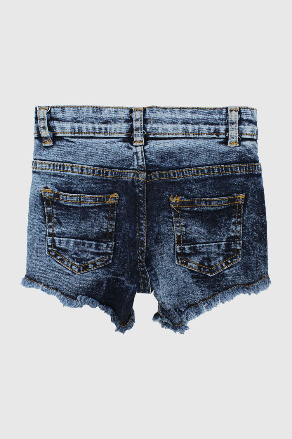 Navy Ripped Jean Shorts - Ourkids - Playmore