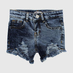 Navy Ripped Jean Shorts - Ourkids - Playmore