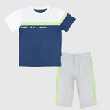 Navy/Grey Short-Sleeved Pajama - Ourkids - Junior