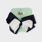 Navy/White Bow Hair Pin - Ourkids - MINT