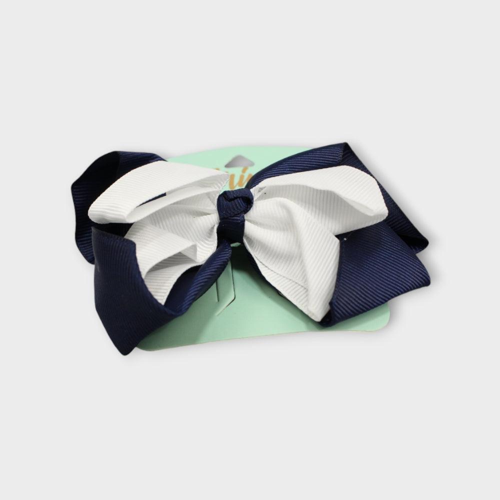 Navy/White Bow Hair Pin - Ourkids - MINT