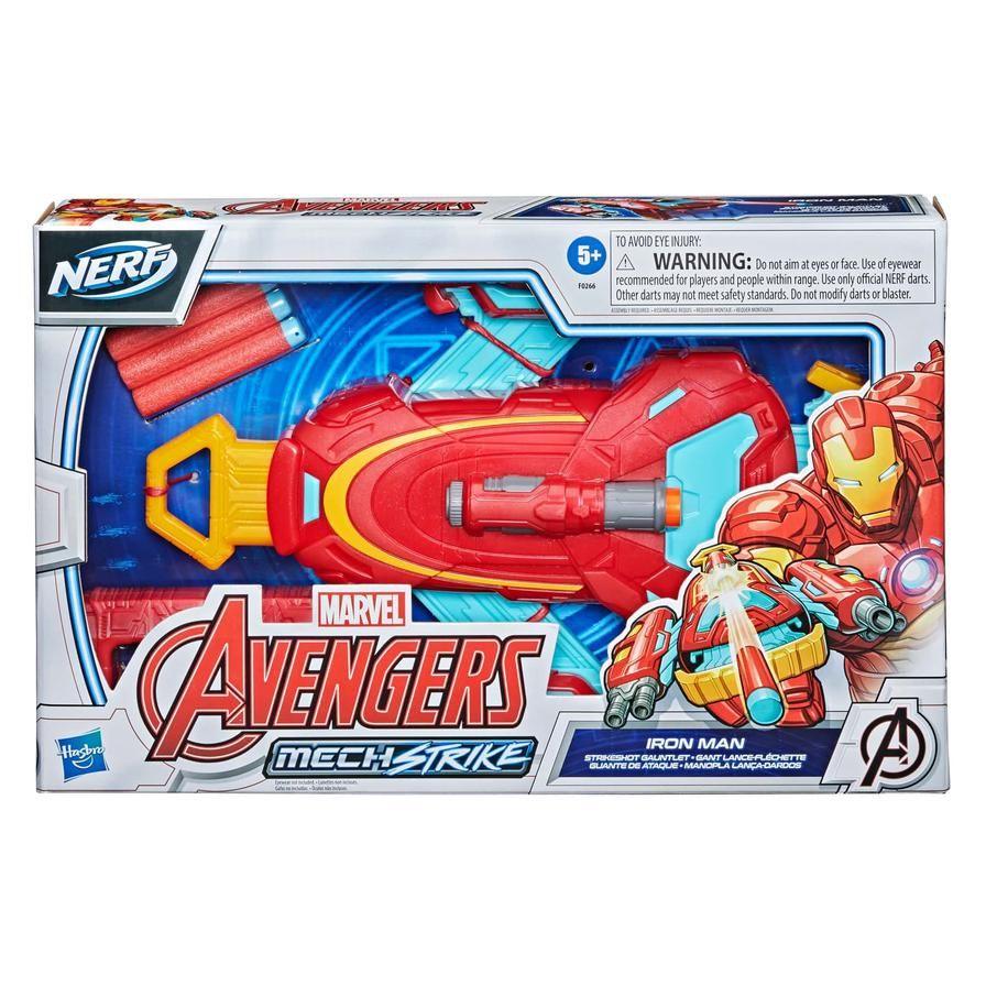 Nerf Avengers Mech Strike Iron Man Strike shot Gauntlet - Ourkids - Hasbro