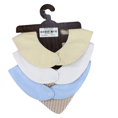 Baby Boys Cotton Bib Set – "New Baby" (Pack of 3, Scarf Style)