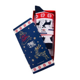 New Year's Crew Gift Box Christmas Tree & Deers Blue One Size - Ourkids - Tale Of Socks