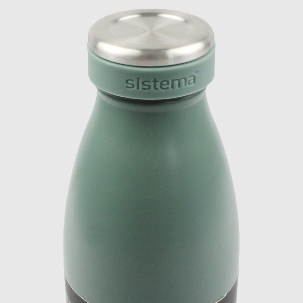 NORDIC GREEN SISTEMA HYDRATION 750ML STAINLESS STEEL BOTTLE - Ourkids - Sistema