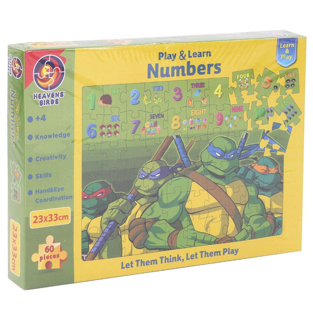 Numbers PUZZLE & PLAY 2 IN 1 ( Ninja Turtles) 60 PIECES - Ourkids - Emaj