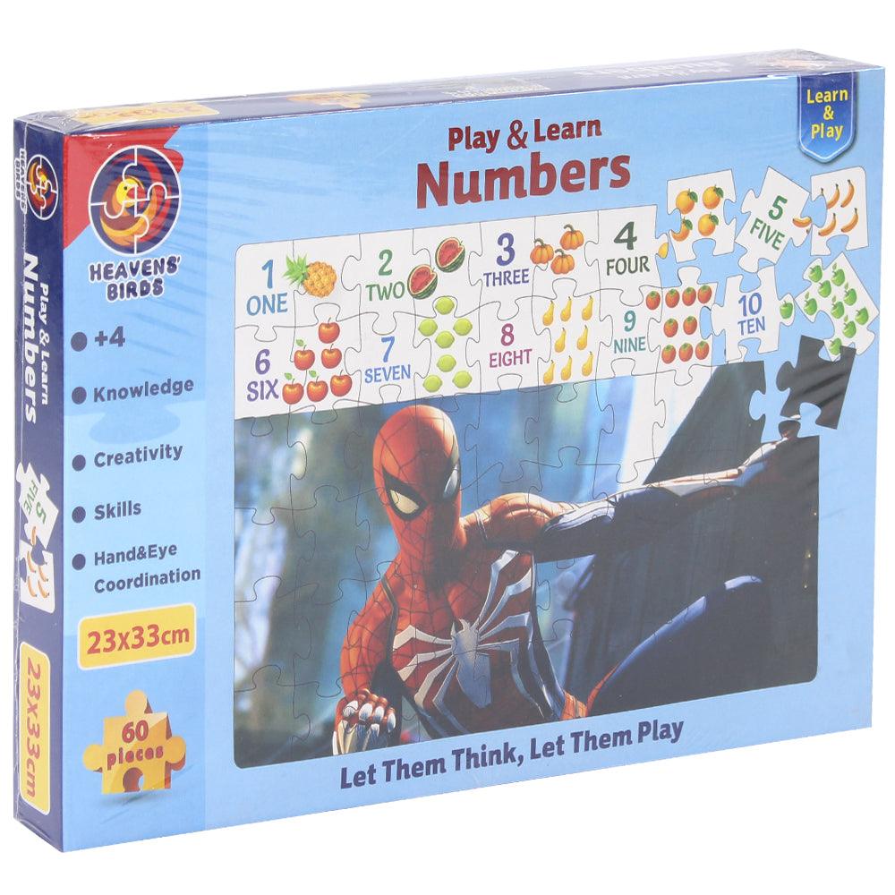 Numbers PUZZLE & PLAY 2 IN 1 (Spider Man) 60 PIECES - Ourkids - Emaj
