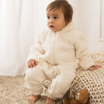 Offwhite Teddy Fleeced Hooded Onesie - Ourkids - Ourkids