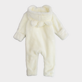 Offwhite Teddy Fleeced Hooded Onesie - Ourkids - Ourkids