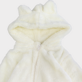 Offwhite Teddy Fleeced Hooded Onesie - Ourkids - Ourkids